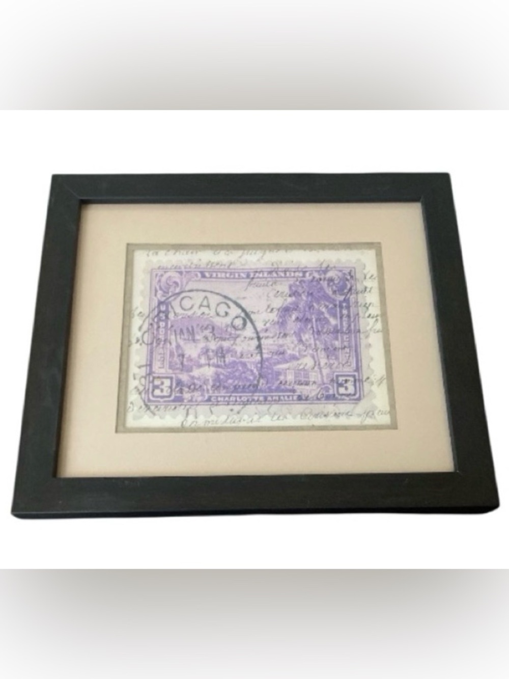 Purple Chicago Travel Art Matted & Framed